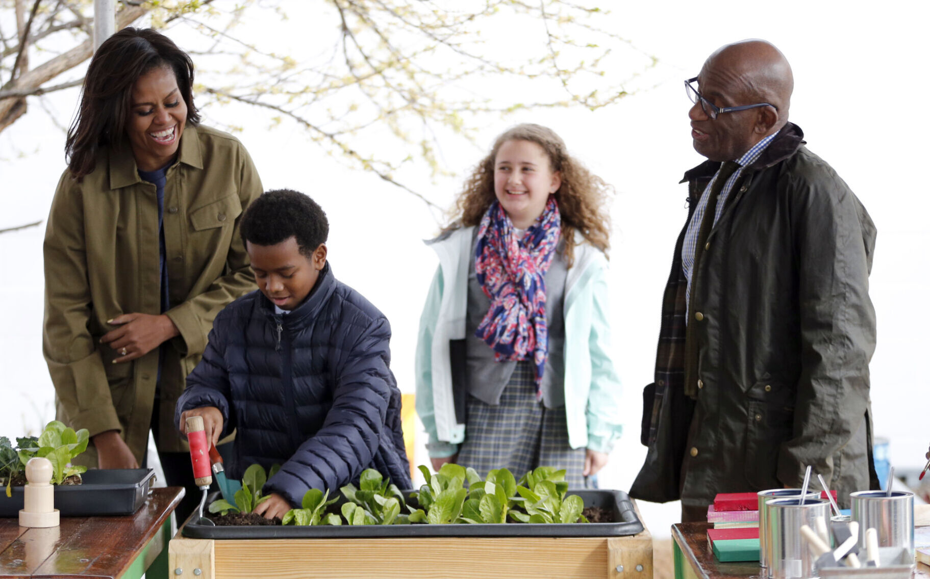 Michelle Obama, Peter Barkley, Erin LeDoux, Al Roker